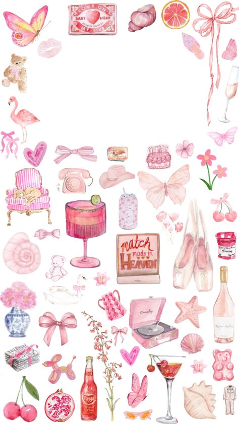 Pink Collages Aesthetic, Background For Iphone, Colorful Collage, Pink Collage, Pretty Wallpaper Ipad, Pink Wallpaper Backgrounds, Bow Wallpaper, Wallpaper Iphone Summer, Collage Wallpaper