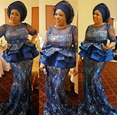 Newest Designs for Owambe Aso Ebi : Scintillating Skirt and Blouse for Women - DeZango Fashion Zone Lace Peplum Top Asoebi, Skirt And Blouse For Women, Long Skirt And Blouse, Nigerian Outfits, African Blouses, African Wedding Attire, Lace Peplum Top, African Lace Styles, Africa Dress