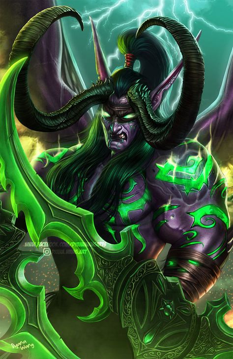 Illidan Stormrage by https://dyanawang.deviantart.com on @DeviantArt World Of Warcraft Game, Illidan Stormrage, Sylvanas Windrunner, Warcraft Characters, Warcraft Iii, Warcraft Art, Night Elf, Demon Hunter, Wow Art