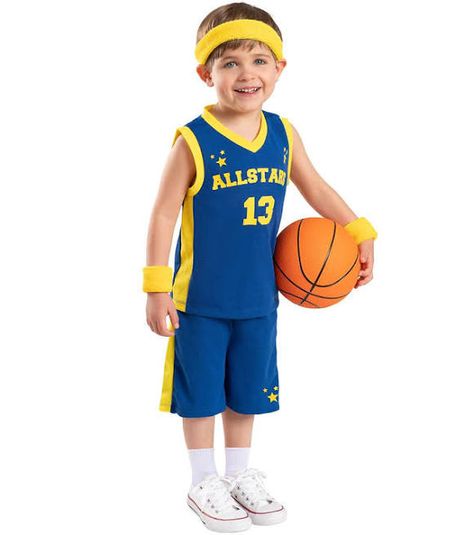 Toddler All-Star Basketball Player Costume by Spirit Halloween | Google Shopping Sports Day Kindergarten, Basketball Player Costume, Soccer Player Costume, Baseball Player Costume, Basketball Costume, Olympics Costume, Home Halloween Costumes, Toddler Basketball, Morning Exercise