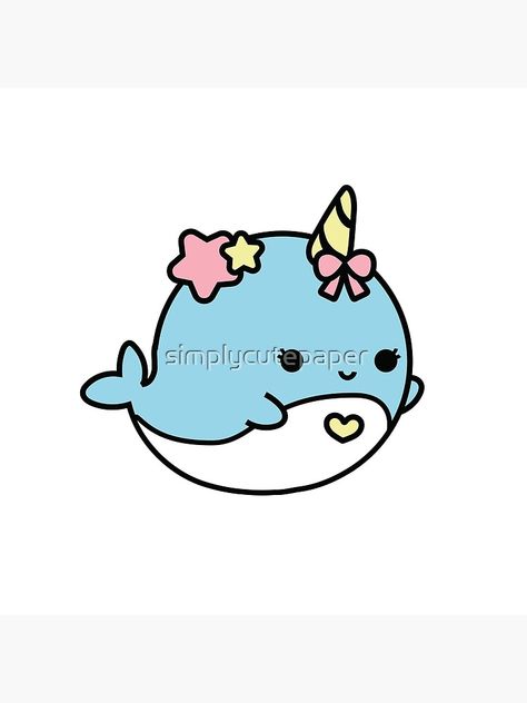 Narwhal Drawing, Kawaii Narwhal, Cute Narwhal, Poster Cute, Attention To Detail, Kawaii Animals, Animal Posters, Narwhal, Animal Illustration