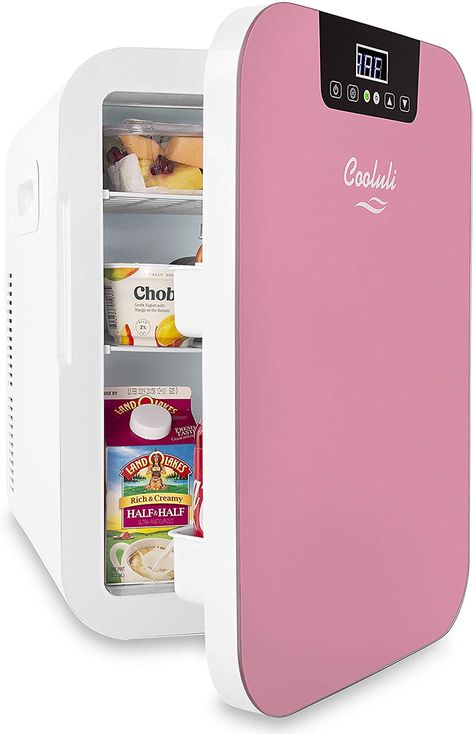 Pink Mini Fridge, Desk College, Pink Kitchen Appliances, Fridge For Bedroom, College Desk, Cool Mini Fridge, Compact Fridge, Black Energy, Digital Thermostat