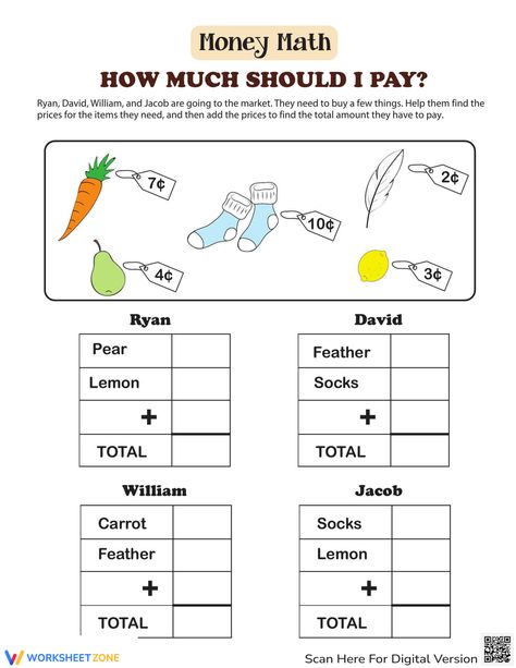 Money Concept Worksheets, Financial Literacy Activities, Money Math Worksheets, Money Board, Money Word Problems, Worksheets For Class 1, Preschool Activities Printable, Phonics Worksheets Free, Worksheets For Grade 3