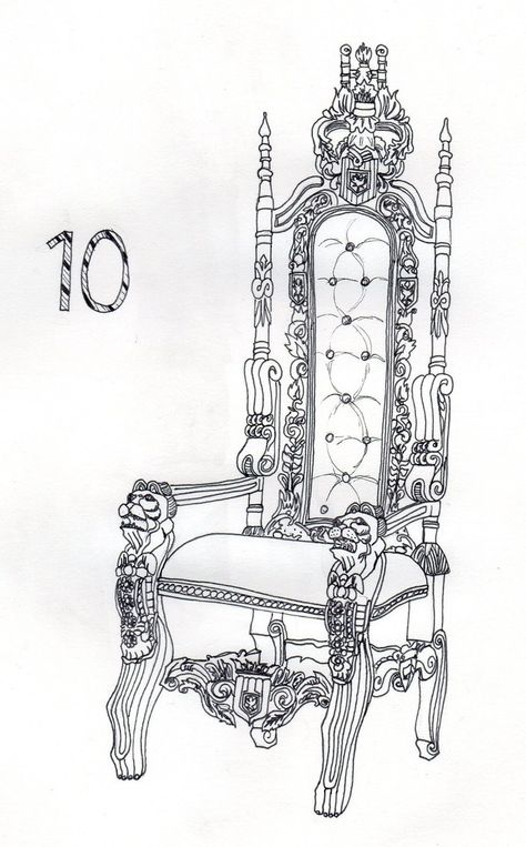 King Throne Drawing, Throne Drawing, King Drawing, Royal Chair, King Chair, Royal Throne, Drawing Furniture, Chair Drawing, Drawing Room Interior Design