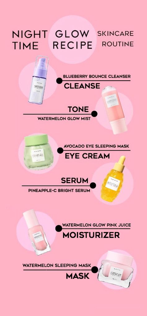 🌸 night time skincare routine using only glow recipe products ! 🌸 Face Routine, Night Time Skin Care Routine, Nighttime Skincare, Night Skin Care Routine, Clam Recipes, Glow Recipe, Routine Skincare, Basic Skin Care Routine, Morning Skincare