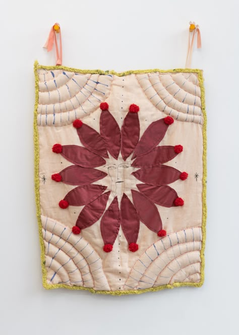 Aruni Dharmakirthi, 2020 Quilted tapestry shown at Nationale in Portland, Oregon. fiber art, textile art Textile Fiber Art, Tapestry Art, 자수 디자인, Wall Quilts, Patchwork Patterns, Soft Sculpture, Vintage Quilts, Fabric Art, Quilt Sewing