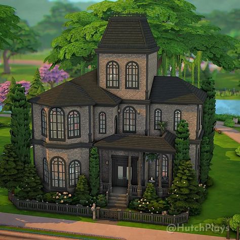 Hutch (@hutchplays) • Instagram photos and videos Goth Bloxburg House, Sims 4 Goth House, Sims 4 Gothic Mansion, Goth House Renovation Sims 4, Witchy Cottage Sims 4, Sims 4 Witch House No Cc, Southern Gothic House, Gothic Manor Sims 4, Goth Houses