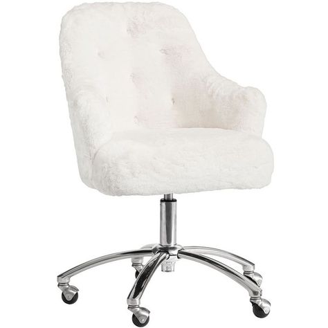 PB Teen Polar Bear Faux-Fur Tufted Desk Chair ($355) ❤ liked on Polyvore featuring home, furniture, chairs, office chairs, pbteen, adjustable desk chair, pbteen desk chair, tufted office chair and faux fur chair Tufted Desk Chair, Tufted Office Chair, Pink Office Chair, Teen Desk, Swivel Desk Chair, Swivel Desk, Plush Chair, Chairs Office, Pb Teen