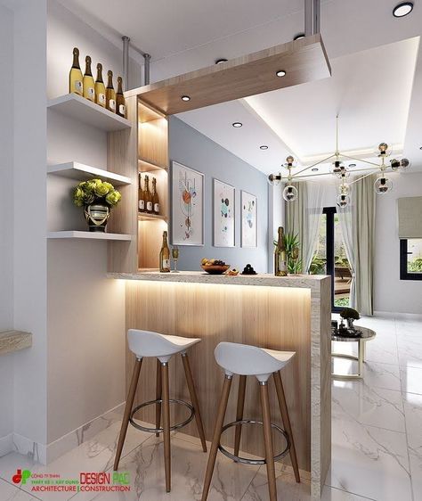 Bathroom Counter Decor, Home Bar Rooms, Bloxburg Modern, Bar Rack, Stairs Design Modern, Modern Kitchen Design Luxury 2020, Kitchen Remodel Inspiration, Small Kitchen Decor, Modern Kitchen Design Open Concept