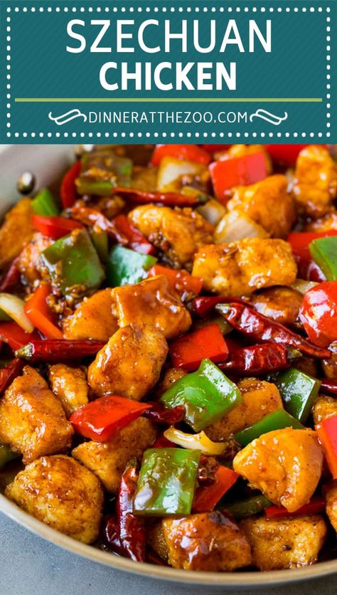 Spicy Stir Fry, Szechuan Recipes, Szechuan Chicken, Chinese Chicken Recipes, Homemade Chinese Food, Recipes Easy Dinner, Dinner Recipes Easy, Chinese Cooking Recipes, Easy Chinese Recipes