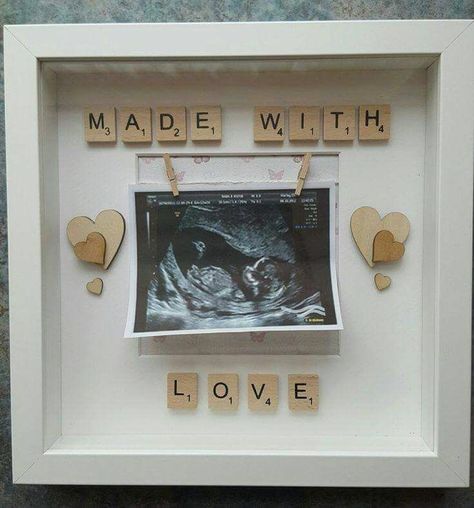 Cheap Classroom Decor, Photobox Ideas, Scan Pictures, Baby Scan Frame, Scrabble Letter Crafts, Scrabble Tile Crafts, Scrabble Crafts, Baby Shadow Box, Shadow Box Gifts