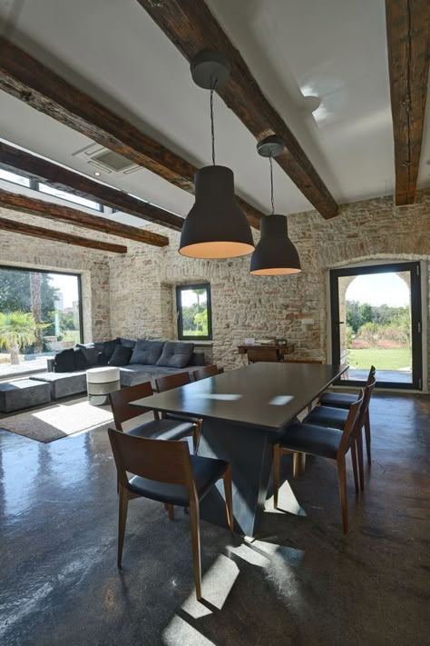 Old Stone Houses, Mediterranean Villa, Belek, House Architecture, Exposed Beams, Mediterranean Homes, Architecture Office, Old Stone, Stone Houses