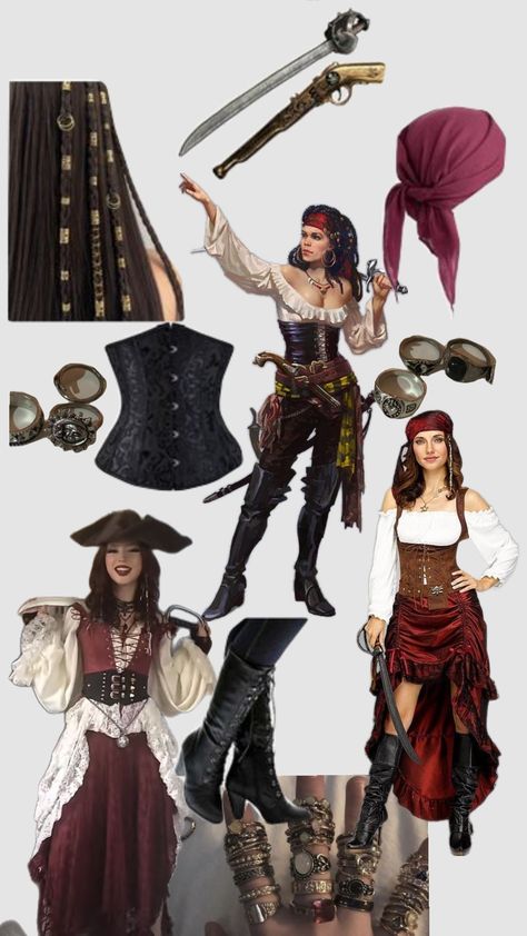 #pirate #outfit #fitcheck #fashion #halloween #costume #pretty #hot #dress #corset #outfitcheck #outfitinspo #inspo #outfitinspiration Corset Pirate Costume, Pirate Woman Costume, Pirate Costume Aesthetic, Pirate Outfit Diy, Female Pirate Aesthetic, Pirate Outfit Female, Halloween Costume Pretty, Girl Pirate Costume, Elizabeth Swann Costume