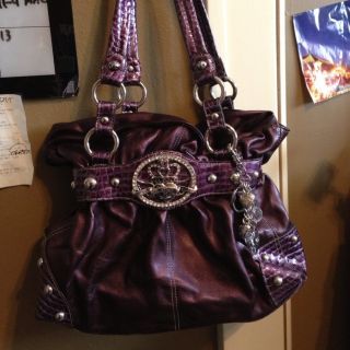 Kathy Van Zeeland Purple Handbag Navle Piercing, 2000s Purse, 2000s Bags, Thrift Ideas, Kathy Van Zeeland Handbags, Shoes Board, Y2k Bags, Oc Aesthetic, Purple Handbags