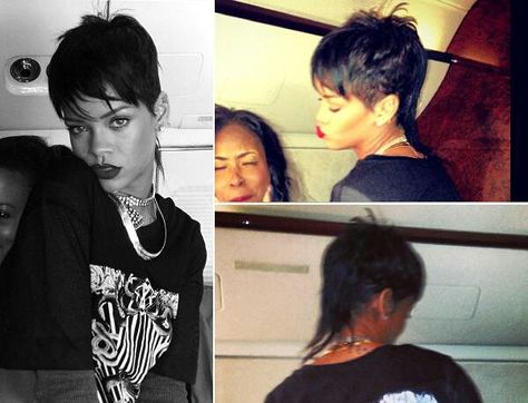 Mullet hairstyle Mohawk Pixie Haircut, Rihanna Mullet, Rihanna Haircut, Mullet Styles, Rihanna Hair, Girls Pixie Cut, Punk Haircut, Short Mullet, 27 Piece