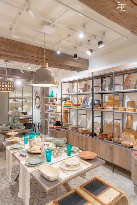 Handicraft retail store delhi : exhibition centres by flamingo architects,modern | homify Handicraft Store Interior Design, Tableware Store Design, Housewares Store, Store Concept, Kitchen Manufacturers, Store Interiors, Concept Ideas, Stall Designs, Kitchenware Store