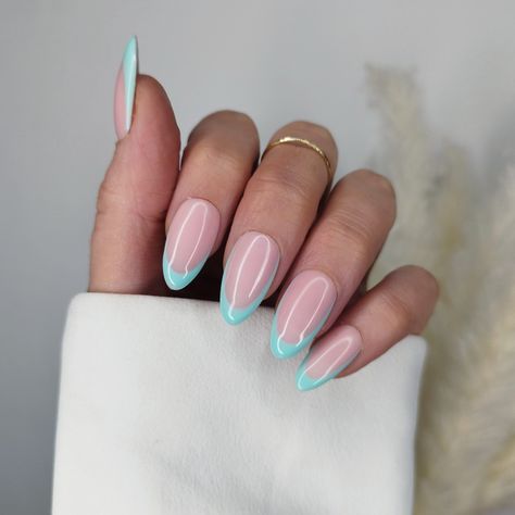 Mint Pastel Turquoise French Tips Checkout our shop to see our exclusive deals! ♡ Quality All nails are prepared by a qualified nail technician and come with a prep kit including: 1 x Adhesive  1 x Nail file 2 x Alcohol Wipes 1 x Cuticle Stick ♡ Shapes & Lengths Shown in the photos above ♡ Sizing All sizing options are shown in photos ♡ Application & Removal Instructions for these can be found in the photos but happy to answer any additional questions you may have. ♡ Shipping Please see estimate Torquise Nails French Tip, Mint French Nails, Turquoise Almond Nails, Turquoise French Tips, French Tip Pastel, Turquoise French Tip Nails, Pastel French Tip Nails, Pastel French Tips, Blue French Tip