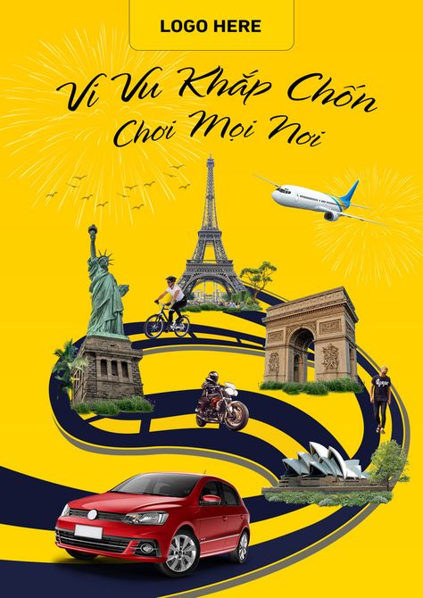 Trip Poster Design, Retreat Poster, Road Trip Poster, Tourist Poster, Arrival Poster, Landmark Poster, World Landmarks, Poster Flat, World Poster