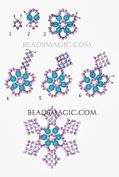 free-beading-snowflake-pendant-pattern-2-2016 Beaded Snowflakes Ornament, Most Beautiful Jewelry, Beaded Flowers Patterns, Beaded Snowflakes, Motifs Perler, Beaded Earrings Diy, Snowflake Pendant, Bead Embroidery Patterns, Bead Weaving Patterns