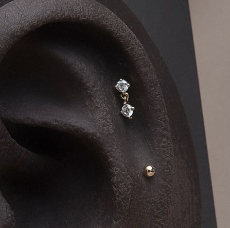 14K Gold Dangle CZ Bell Cartilage Stud • 18G Internally Threaded Labret • 14K Gold Dangle Stud Piercing • 14K Flat Piercing Stud Flat Piercing, Piercing Stud, Stud Piercing, Cartilage Stud, Screw Back Earrings, Ear Jewelry, Piercing Jewelry, Earings Piercings, Screw