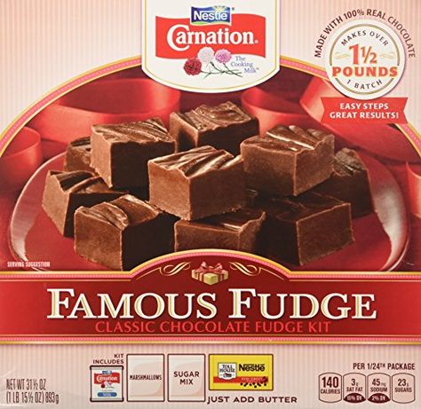 Carnation Fudge Recipe, Carnation Fudge, Baked Fudge Recipe, Famous Fudge, Classic Chocolate Fudge, Caramel Apple Bites, No Bake Fudge, Holiday Fudge, Nestle Chocolate