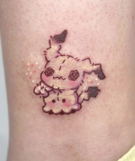 Cute Pokemon Tattoo, Pokemon Tattoo Design, Cow Tattoo, Mark Tattoo, Mushroom Tattoos, Wicked Tattoos, Pokemon Tattoo, Kawaii Tattoo, Doodle Tattoo