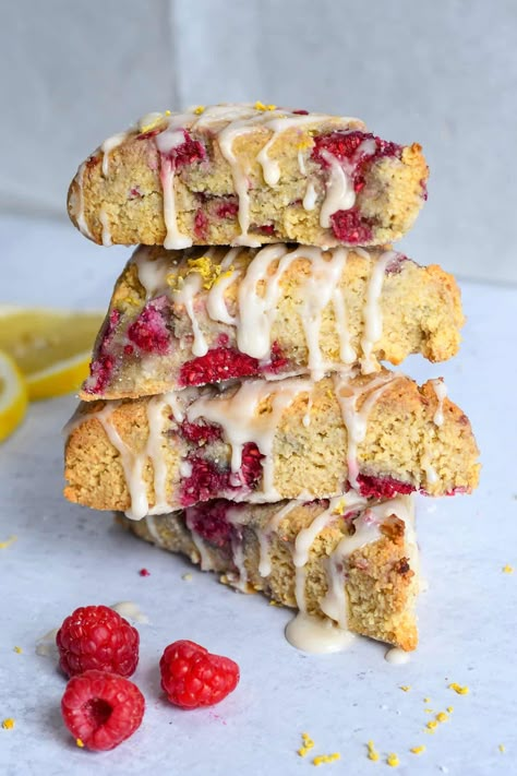 Raspberry Lemon Scones (Paleo Gluten Free) | Eat Well Enjoy Life Almond Flour Raspberry Scones, Gluten Free Raspberry Scones, Raspberry Lemon Scones, Almond Flour Scones, Gluten Free Protein Muffins, Paleo Scones, Keto Naan Bread, Dairy Free Scones, Mini Scones