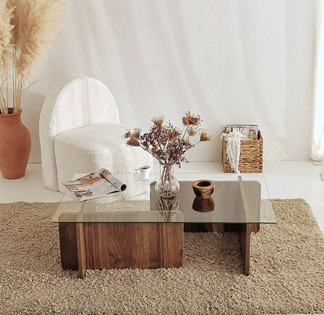 Simple Dining Table, Glass Top Side Table, Home Coffee Tables, Rustic Coffee Tables, Glass Top Coffee Table, Wood End Tables, Table Vintage, Coffee Table Wayfair, Glass Coffee Table