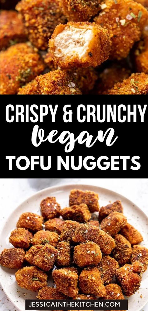 Crispy & Crunchy Vegan Tofu Nuggets are so flavourful on the inside with the best texture thanks to some key tips and marinating the tofu. They’re bound to be a part of your meal prep rotation – I made them three times in one week! I choose a very light marinade, but feel free to up the saltiness on your marinade. It really soaks up into the insides of the tofu, making the texture even better, and each bite perfectly textured and juicy. Crispy Tofu Nuggets, Crunchy Tofu Baked, Crispy Tofu Panko, Crispy Marinated Tofu, Tofu Crunchy, Crispy Tofu Recipes, Best Crispy Tofu, Tofu Marinade Recipes, Crunchy Tofu