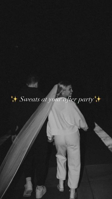 Wedding Reception Sweats, Sweatsuit Wedding Exit, After Party Wedding Outfit, Wedding Sweatsuit, Wedding After Party Outfit, Wedding After Party Ideas, Film Camera Wedding Photos, Elopement Flash Photography, After Wedding Party