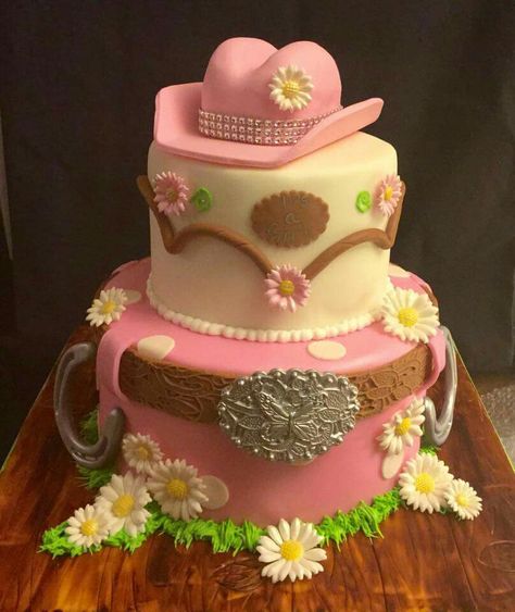 Cowgirl Bday Party Ideas, Cowgirl Baby Shower Cake, Pink Cowgirl Cake, Country Birthday Cakes, Western Theme Cakes, Western Birthday Cakes, Cowgirl Baby Shower, Cowgirl Cakes, Cowgirl Baby Showers