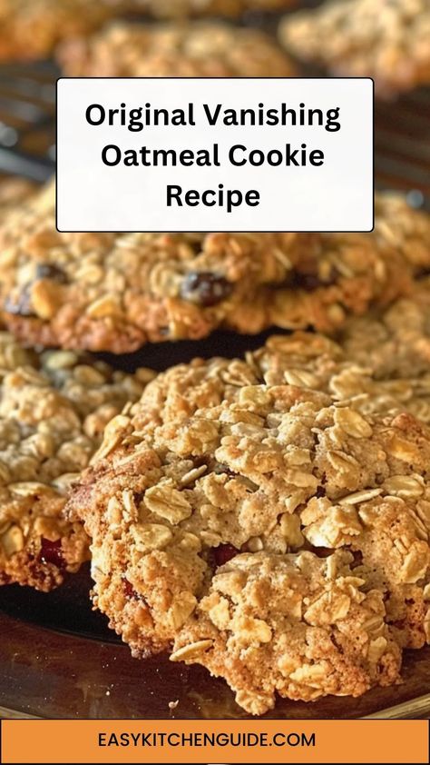 Vanishing Oatmeal Cookies, Homemade Oatmeal Cookies, Oatmeal Cookies Recipes Easy, Oatmeal Cookie Recipe, Best Oatmeal Cookies, Oatmeal Cookies Easy, Homemade Pie Crust Recipe, Cookie Spread, Cookie Dough Recipes