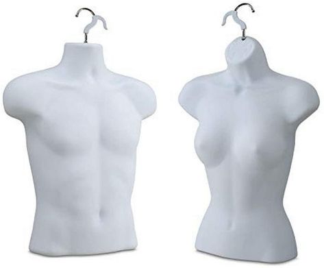 The shell form mannequin is a very light torso that can display any tops. The front view is structured but the back side is hollow. Mannequin Torso, Female Mannequin, Female Torso, Clothing Displays, Male Torso, Half Body, Round Light, Garment Racks, Male And Female