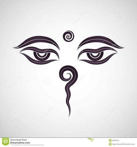 Buddha Eyes, Nepal Stock Vector - Image: 53979074 Buddha Side Face, Buddha Eyes Tattoo, Eyes Of Buddha, Nepal Tattoo, Tattoo Buddha, Buddha Eyes, Tibetan Buddha, Buddhist Tattoo, Buddha Tattoos