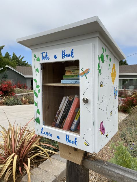 Locker Box, Library Decorations, Egg Stand, Senior Project, Little Library, Library Decor, Free Library, Library Ideas, Recycled Art