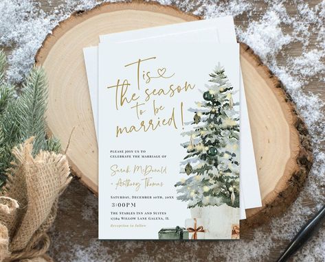 Christmas Bridal Shower Invitations, Christmas Bridal Shower, Christmas Bridal Showers, Tree Invitation, Christmas Wedding Invitations, Christmas Invitations, Holiday Wedding, Christmas 2024, Cozy Winter