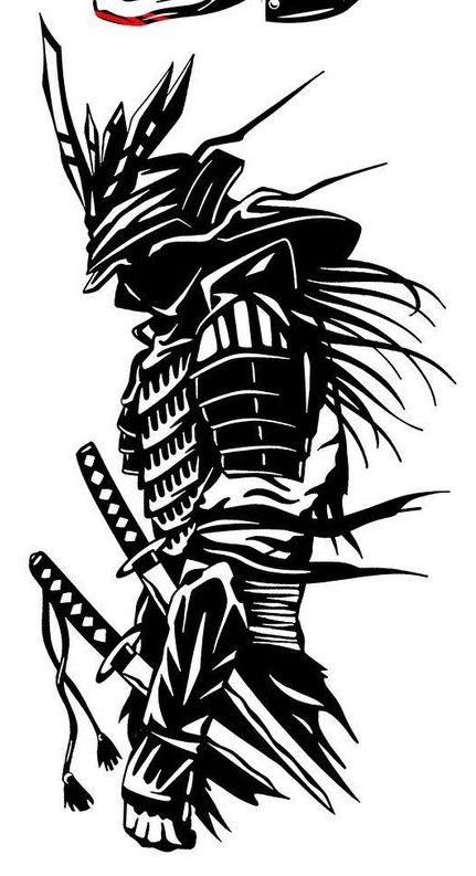 Samurai Art Sketch, Ninja Tattoos For Men, Miyamoto Musashi Tattoo, Black And White Samurai, Fun Stuff To Draw, Ninja Svg, Samurai Silhouette, Samurai Knight, Ninja Tattoo