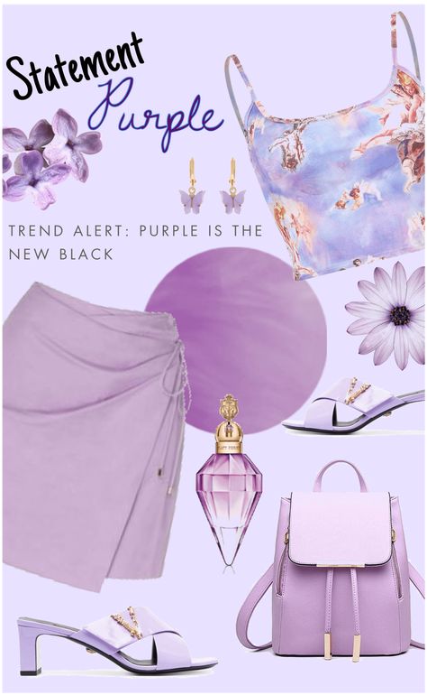 Statement purple 🟣 outfit ideas | Purple Bachelorette Party Outfits, All Purple Outfit, Purple Bachelorette, Purple Bachelorette Party, Purple Outfit Ideas, Purple Day, Purple Outfit, Shoplook Outfits, Galentines Party