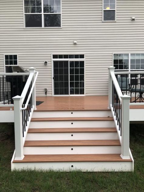 Trex Steps, Wolf Decking, Trex Stairs, Trex Deck Lighting, Backyard Sitting Areas, Screen Porches, Cottage Outdoor, Front Porch Steps, Patio Steps