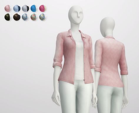 Rusty Nail: Rolleed up open shirt/pattern Sims 4 Cas Mods, Pelo Sims, Rusty Nail, Sims 4 Mm Cc, Open Shirt, Sims 4 Mm, The Sims 4 Download, Sims Four, Sims4 Clothes