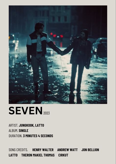 Seven By Jungkook Poster, Seven Jungkook Album Cover, Kpop Song Poster Aesthetic, Music Poster Ideas Kpop, Music Poster Ideas Album Covers, Enhypen Song Poster, Song Posters Kpop, Bts Poster Polaroid, Songs Posters Aesthetic