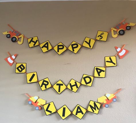 Construction Zone Birthday Party, Construction Birthday Banner, Dump Truck Party, Truck Theme Birthday, Dump Truck Birthday, Construction Theme Birthday Party, Construction Theme Party, Boy Birthday Party Themes, Truck Theme