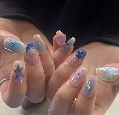 Shoujo Nails, Korea Nails Design, Coquettecore Aesthetic, Mexican Nails, Edgy Nails, Pretty Gel Nails, Really Cute Nails, Japanese Nails, Soft Nails