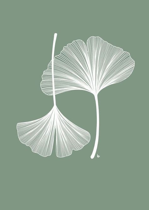 Motif Art Deco, Gingko Leaves, Pencil Drawings Easy, Soyut Sanat Tabloları, Art Et Illustration, Botanical Drawings, Art And Illustration, Arte Floral, Sleeve Tattoo