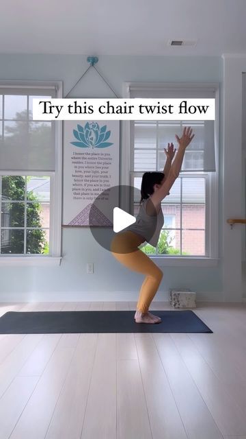 Yoga Twists Poses, Yoga Transitions, Slow Flow Yoga, Vinyasa Yoga Sequence, Hata Yoga, Twist Yoga, Chair Pose Yoga, Yoga Vinyasa, Chair Pose