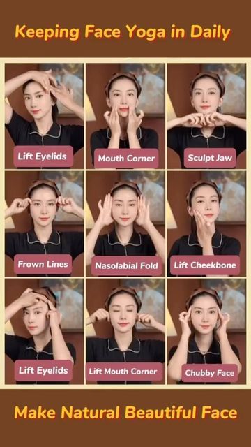 Face Massage Tutorial, Facial Massage Steps, Natural Beauty Face, Face Lift Exercises, Face Massage Anti Aging, Facial Massage Techniques, Face Yoga Method, Face Massage Techniques, Facial Routine Skincare