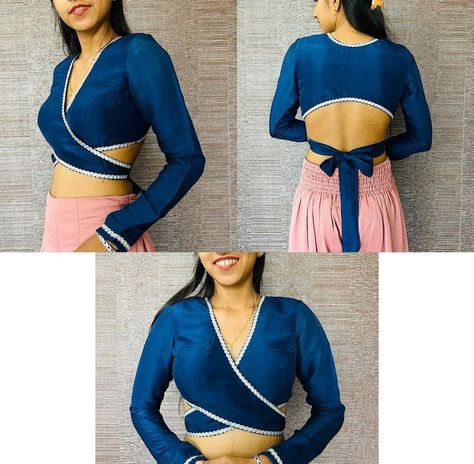 Overlap Blouse Design, Blouse Design Trendy, Trendy Blouse Patterns, Blouse Designs Trendy, Trendy Blouse Design, Blouse Design Latest, Latest Blouse Design, Grab The Opportunity, Blouse Stitching