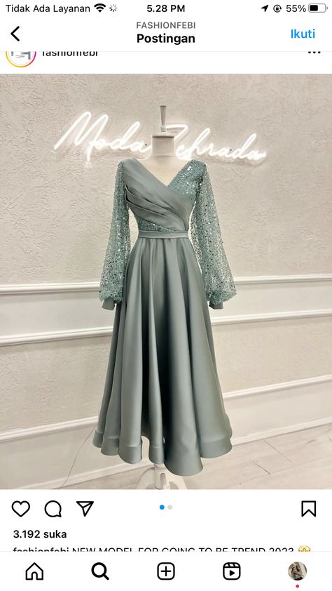 Classy Dress For Women, Bridesmaid Dresses Brokat, Dres Brukat, Dress Payet, Net Dresses, Simple Frock Design, Muslim Evening Dresses, Fashion Dresses Formal, Dress Pesta