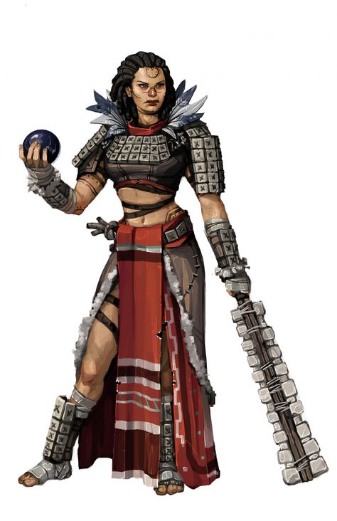 Aztec Character Design, Will Nunes, Pathfinder 2e, Dark Sun, Aztec Warrior, Aztec Art, Fantasy Races, Female Human, Fantasy Warrior