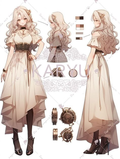 Artist Oc Drawing, Character Outfits Female Dress, Clothes Fantasy Design, Adventure Clothes Fantasy Male, Princess Outfit Drawing, Whimsical Character Design, Outfit Ideas Anime Character Design, Fantasy Dresses Drawing, Anime Dress Reference